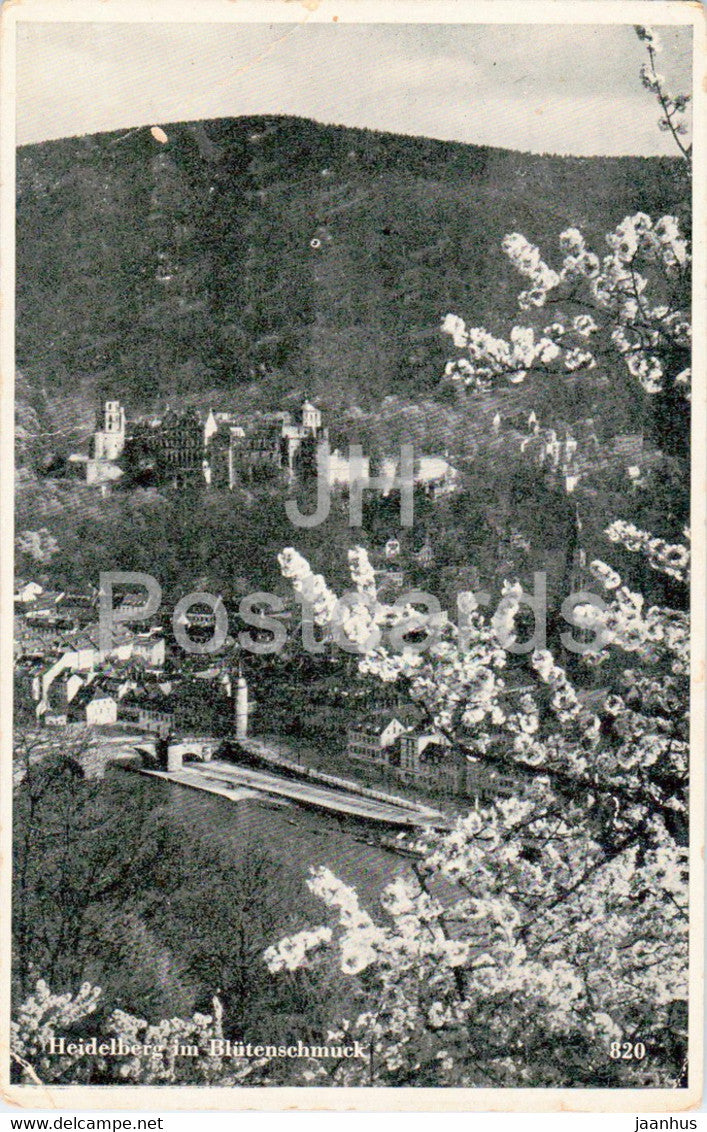 Heidelberg im Blutenschmuck - 820 - old postcard - 1939 - Germany - used - JH Postcards