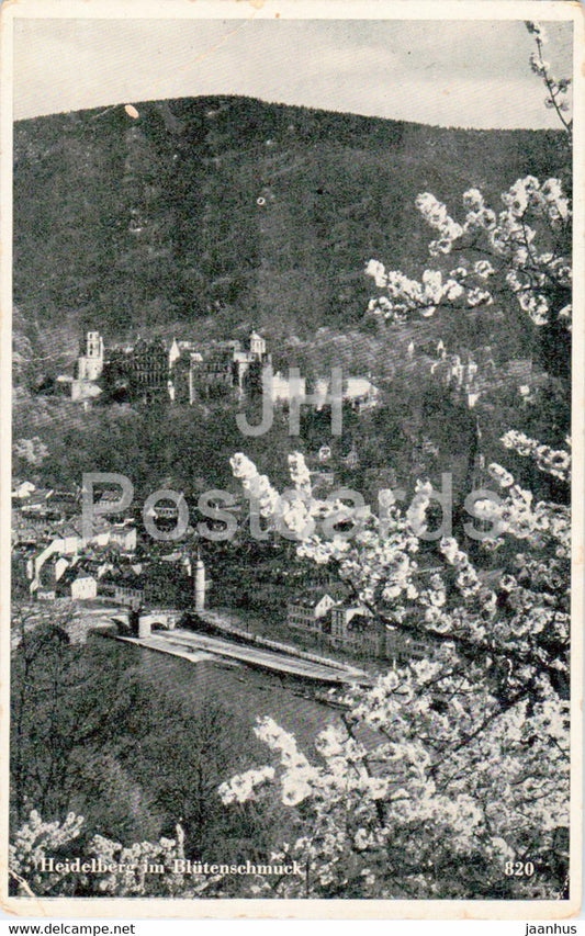 Heidelberg im Blutenschmuck - 820 - old postcard - 1939 - Germany - used - JH Postcards