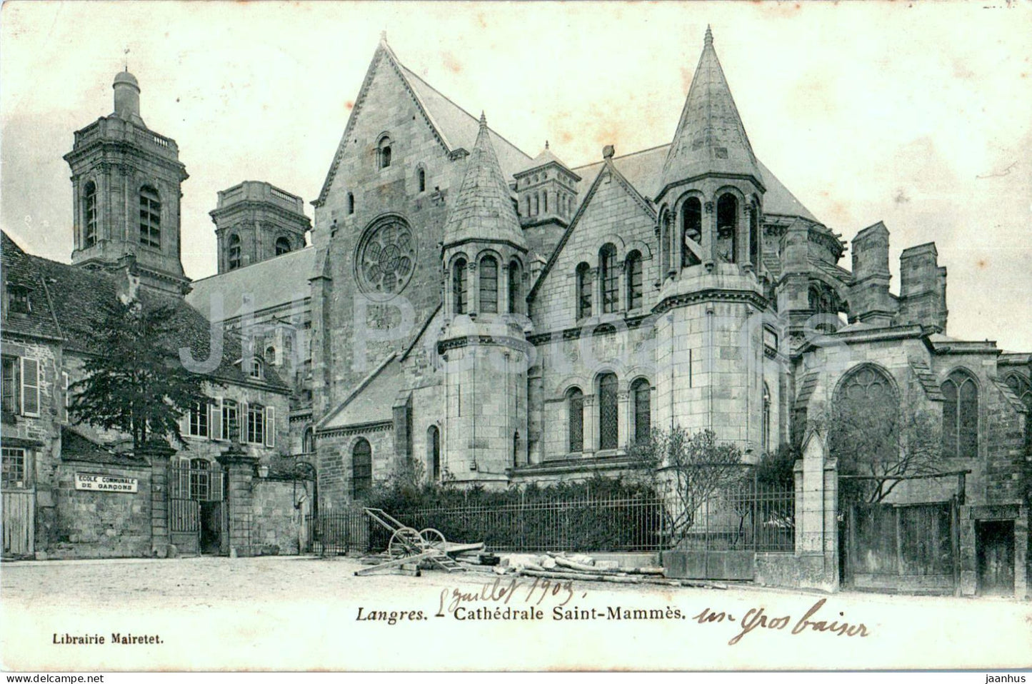 Langres - Cathedrale Saint Mammes - cathedral - 1 - old postcard - 1903 - France - used - JH Postcards