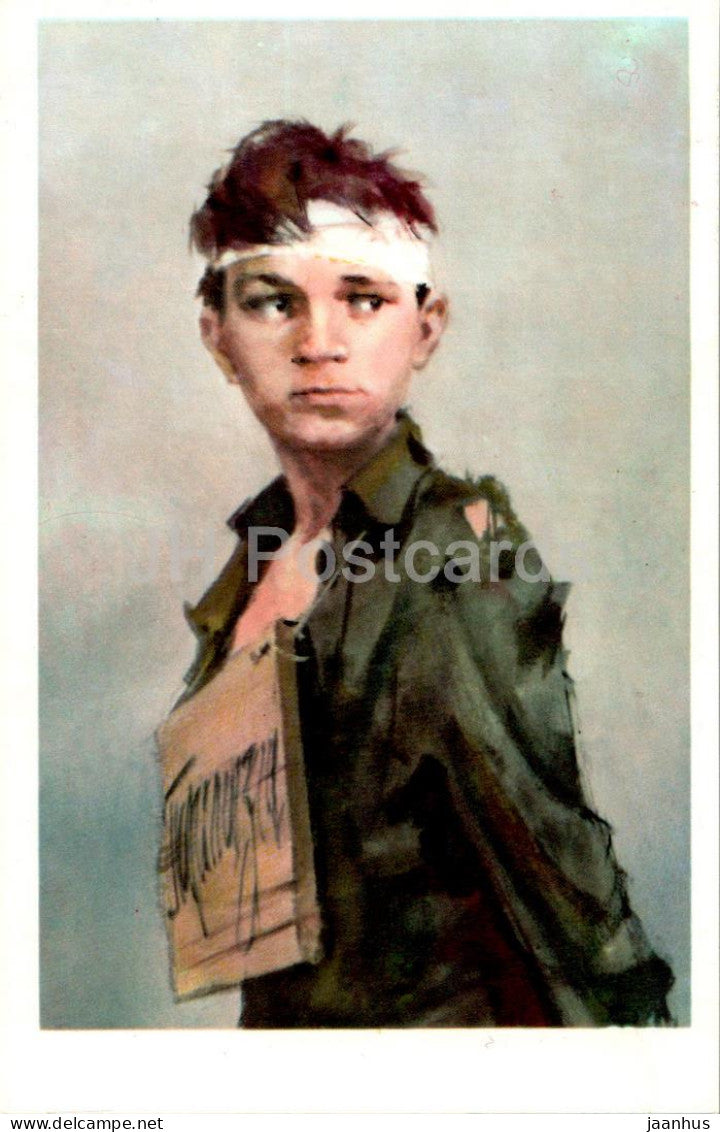 Pioneers Heroes - Sasha Filippov - boy - illustration by I. Suschenko - 1971 - Russia USSR - unused - JH Postcards
