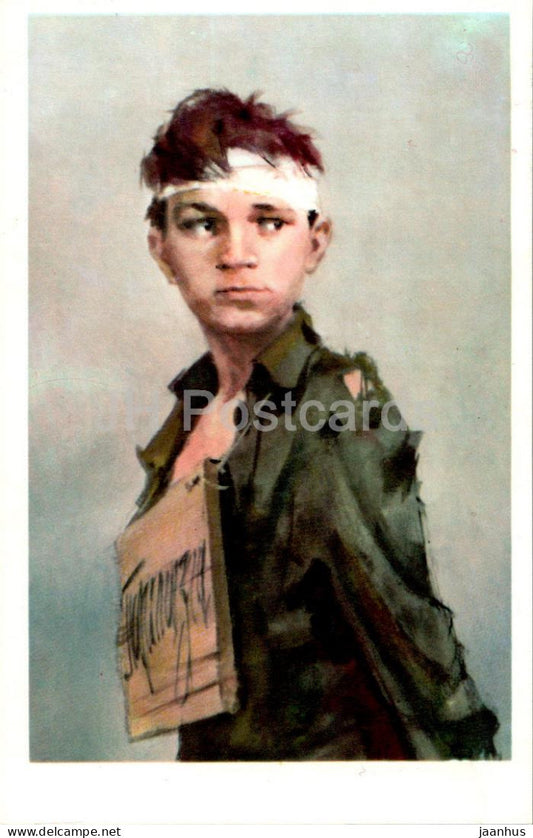 Pioneers Heroes - Sasha Filippov - boy - illustration by I. Suschenko - 1971 - Russia USSR - unused - JH Postcards