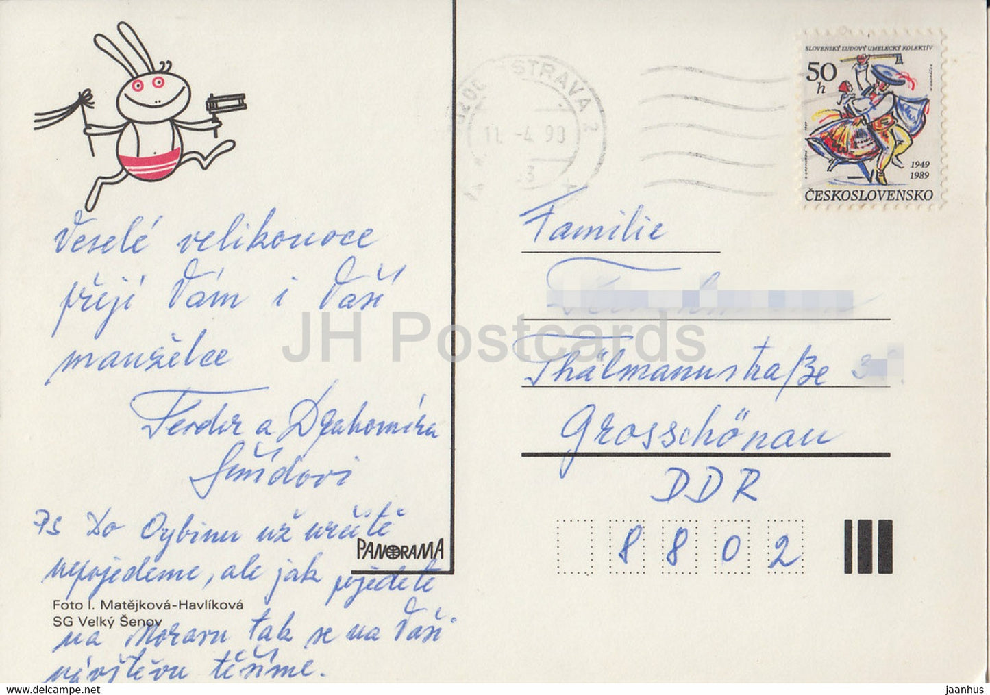 SG Velky Senov – Tschechische Volkstrachten – 1990 – Tschechische Republik – Tschechoslowakei – gebraucht