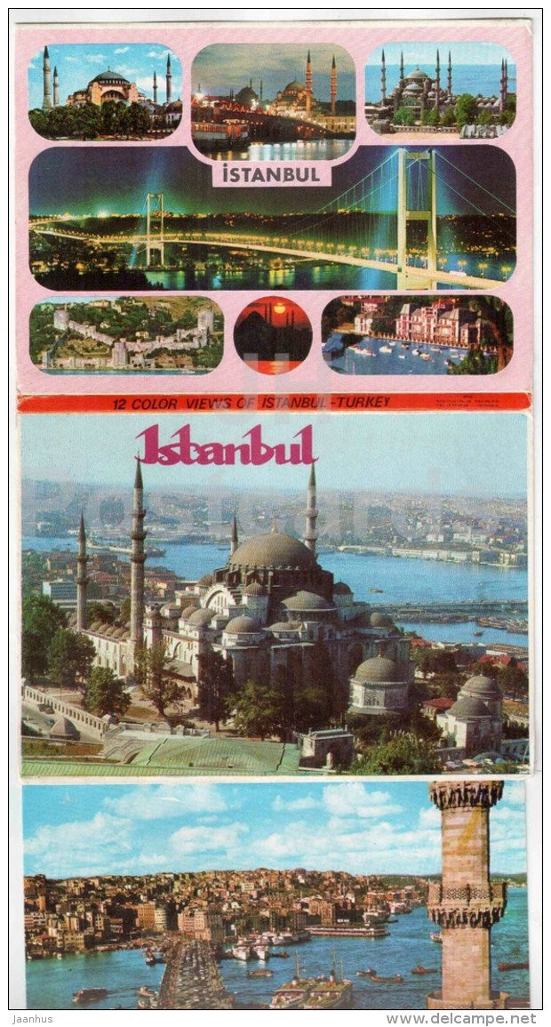 set of 12 postcards - leporello - Istanbul - Turkey - unused - JH Postcards