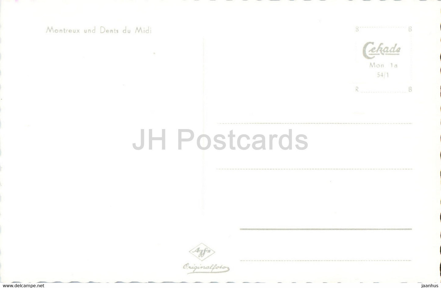 Montreux und Dents du Midi - old postcard - Switzerland - unused