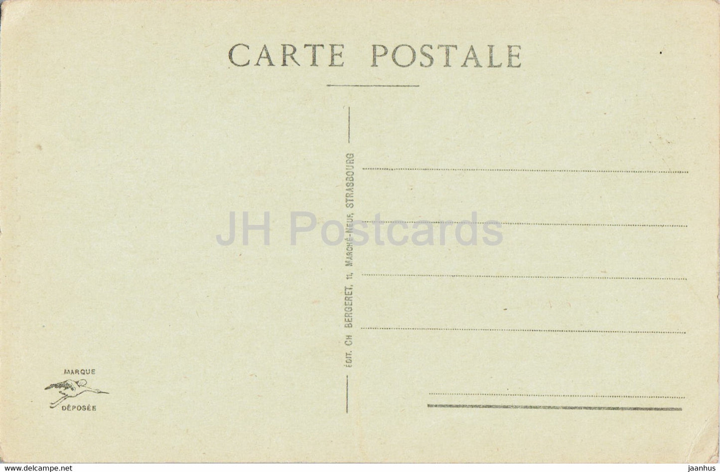 Strasbourg - Un Nid de Cigognes - A Nest of Storks - birds - 602 - old postcard - France - unused