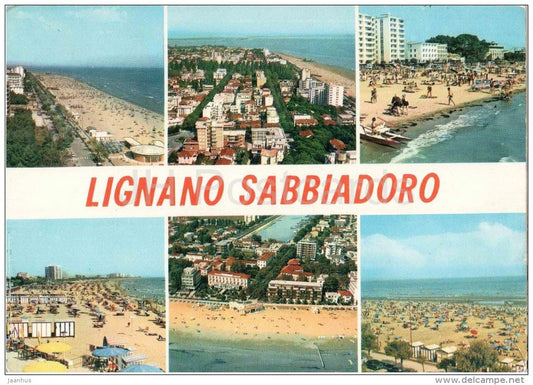 Lignano Sabbiadoro - beach - Udine - Friuli - Italia - Italy - sent from Italy to Austria 1970 - JH Postcards