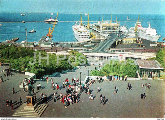 Odessa - Sea port - ship - postal stationery - 1978 - Ukraine USSR - unused - JH Postcards