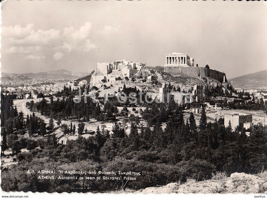 Athens - Acropolis as seen of Socrates Prison - Ancient Greece - Greece - used - JH Postcards