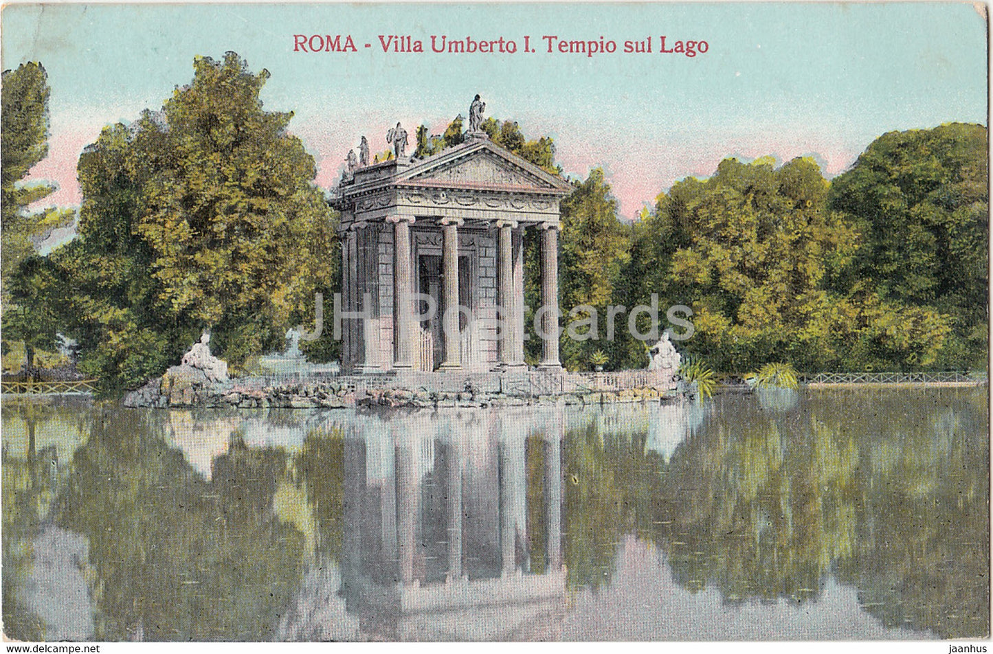 Roma - Rome - Villa Umberto I - Tempio sul Lago - old postcard - 1913 - Italy - used - JH Postcards