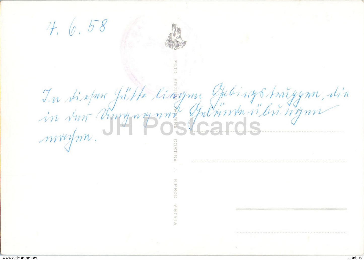 Rif Gardeccia - Il Catinaccio - Torri di Vajolet - carte postale ancienne - 1958 - Italie - utilisé