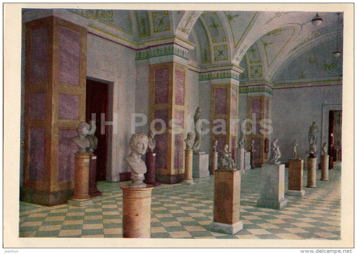 The Hall of Greek sculptures - Hermitage - St. Petersburg - Leningrad - Russia USSR - 1963 - unused - JH Postcards