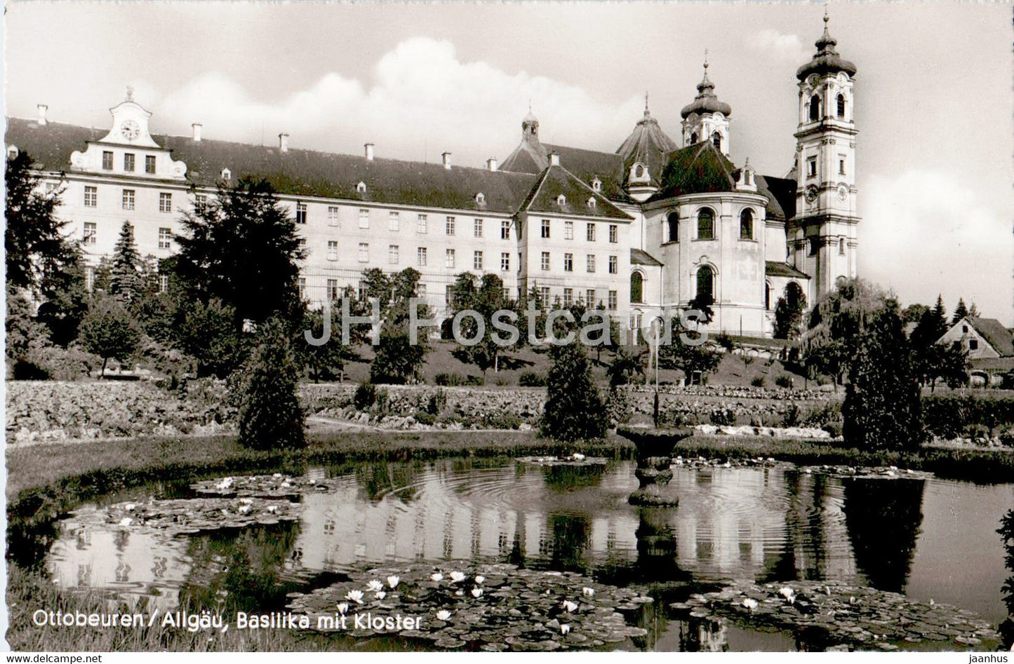 Ottobeuren - Basilika mit Kloster - old postcard - Germany - unused - JH Postcards