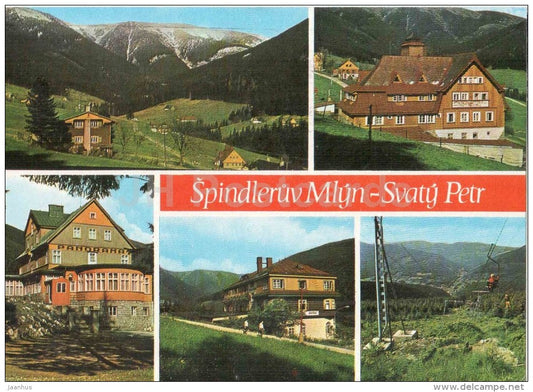 Spindleruv Mlyn - St. Peters valley - children's sanatorium - Panorama - Krkonose - Czechoslovakia - Czech - used 1978 - JH Postcards