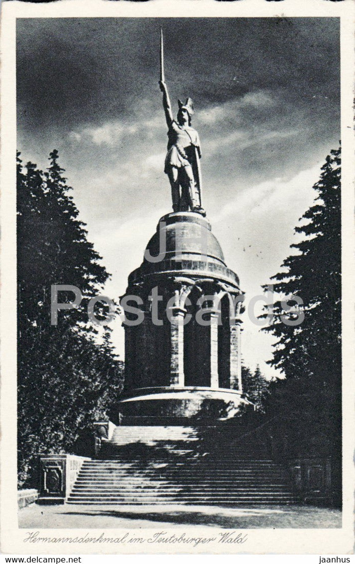 Hermannsdenkmal im Teutoburger Wald - monument - 1936 - old postcard - Germany - used - JH Postcards