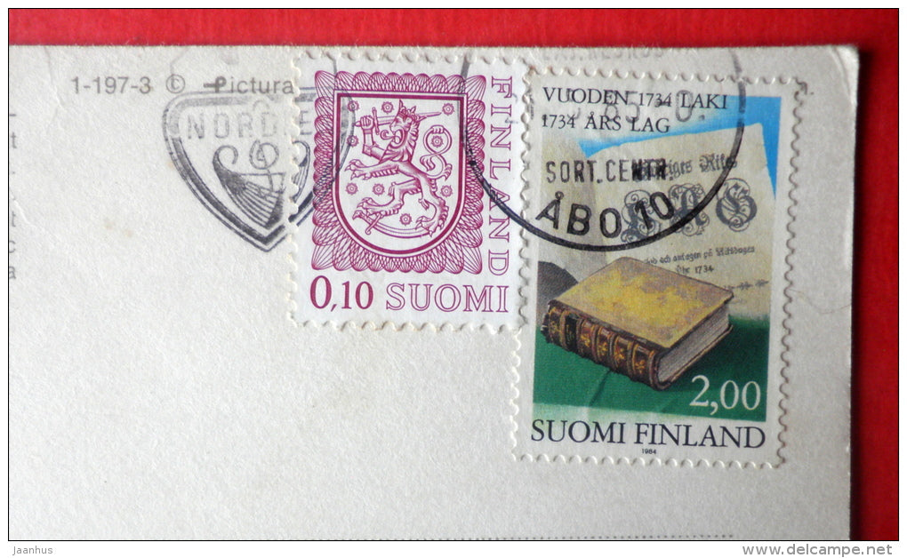 illustration by Rolf Lidberg - The Excursion - family - Sweden - sent from Finland to Estonia USSR 1985 - JH Postcards