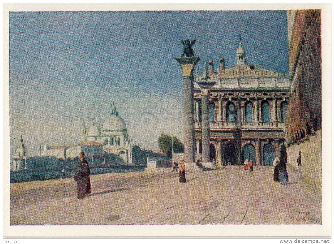 painting by Jean Baptiste Camille Corot - Morning in Venice - French Art - 1963 - Russia USSR - unused - JH Postcards