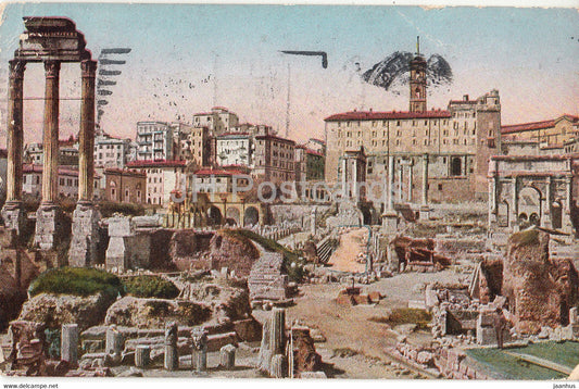 Roma - Rome - Foro Romano e la Basilica Giulia - ancient - old postcard - 1925 - Italy - used - JH Postcards
