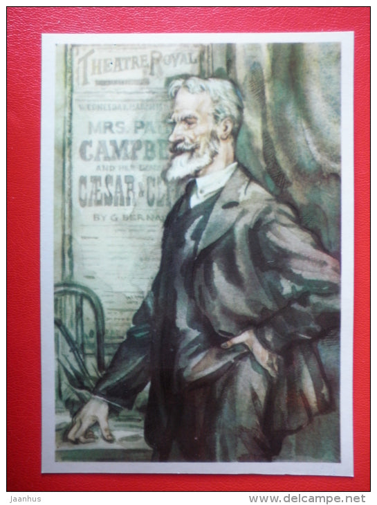 illustration by Y. Ivanov - George Bernard Shaw - World dramatists - 1981 - Russia USSR - unused - JH Postcards