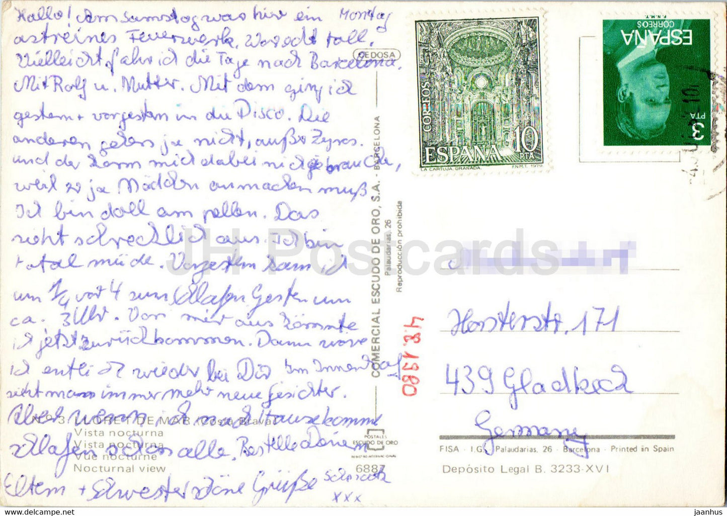 Costa Brava - Lloret de Mar - Vista Nocturna - 3 - Spain - used