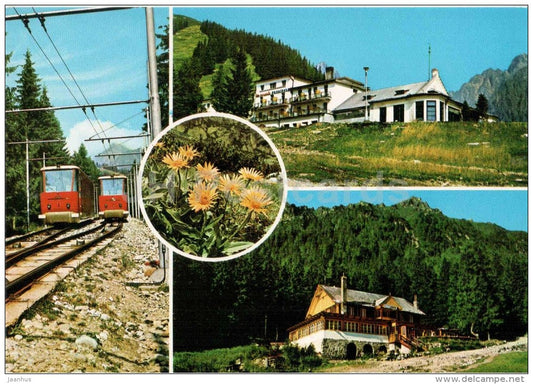 Stary Smokovec - funicular - Hrebienok - Kamzik cottage - High Tatras - Czechoslovakia - Slovakia - unused - JH Postcards