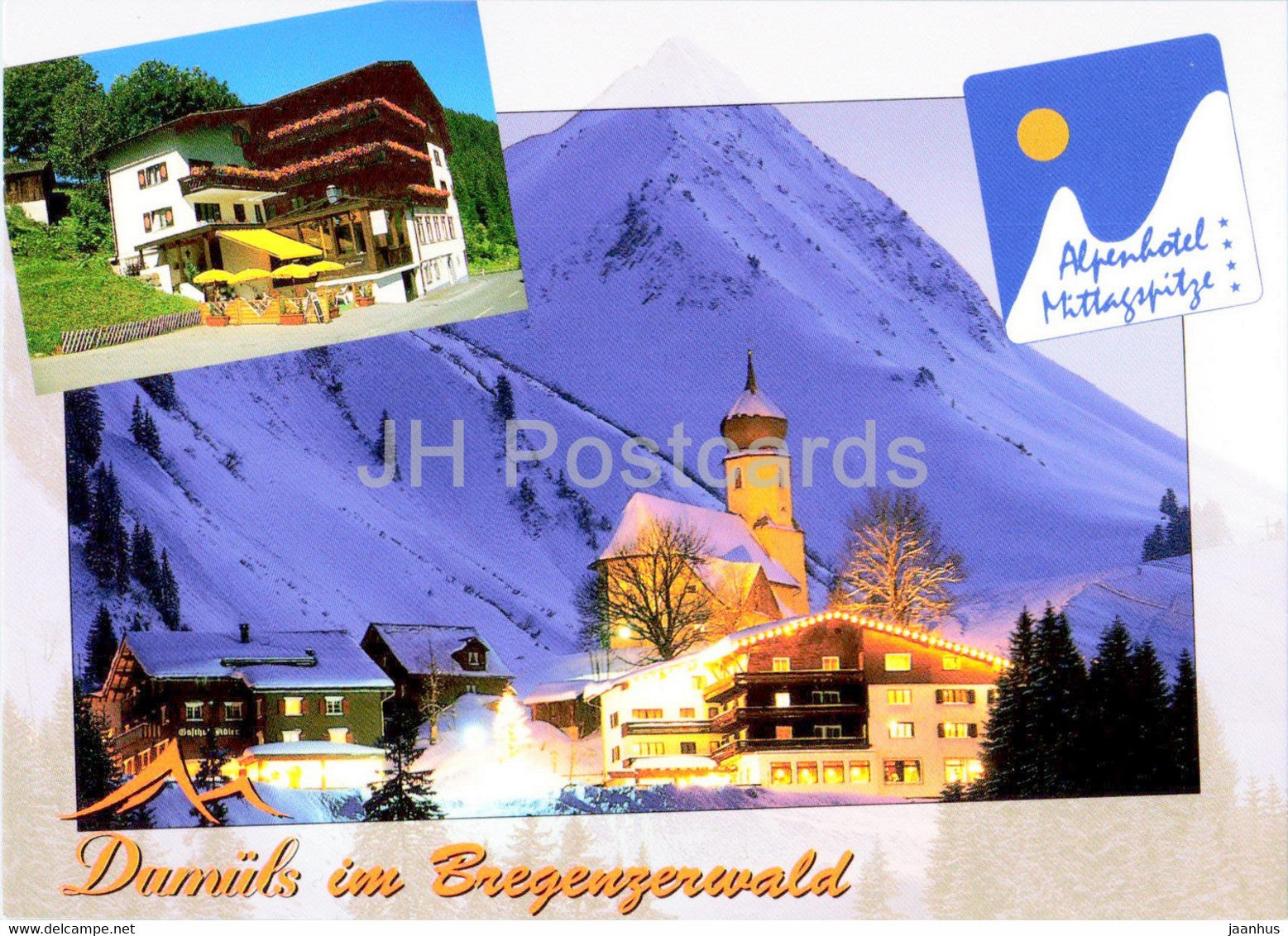 Alpenhotel Mittagspitze - Damuls - hotel - Austria - used - JH Postcards