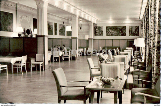 Schloss Elmau - Teesaal - castle - old postcard - Germany - unused - JH Postcards