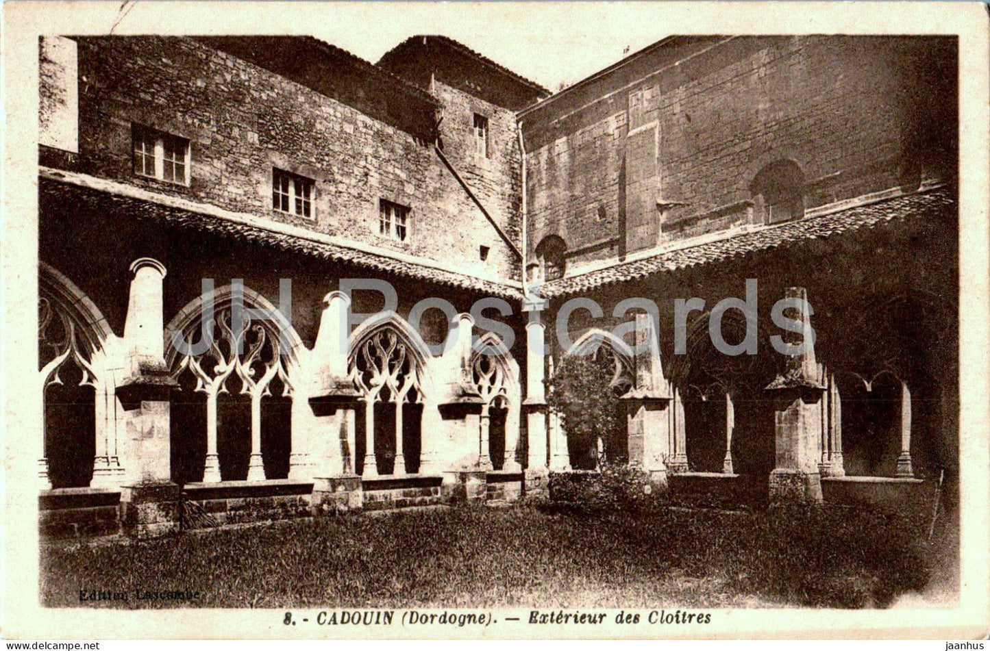 Cadouin - Exterieur des Cloitres - Exterior of the Cloister - 8 - old postcard - France - unused - JH Postcards