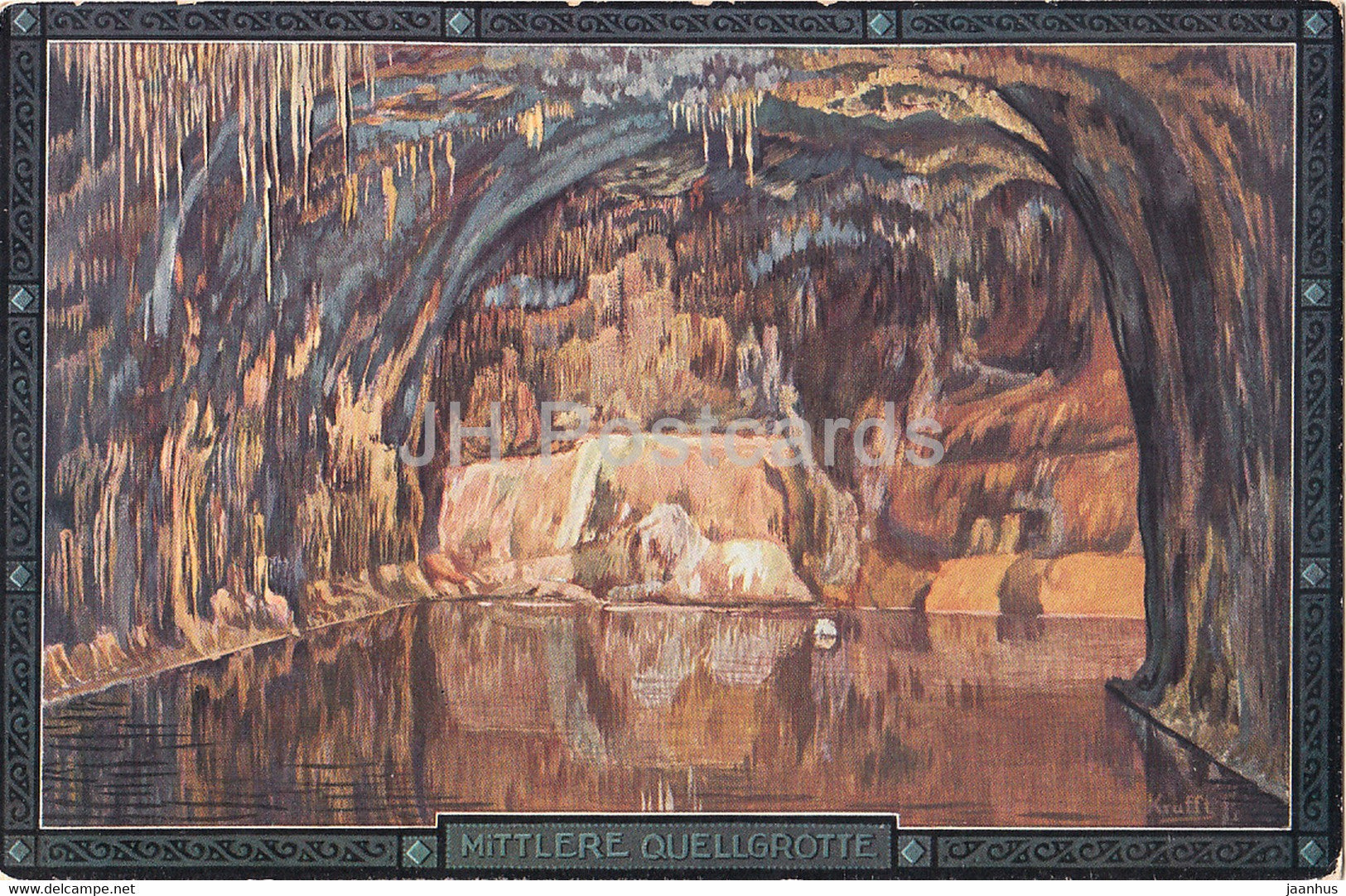 Feengrotten von Saalfeld in Th - Mittlere Quellgrotte - cave - 2 - old postcard - Germany - unused - JH Postcards