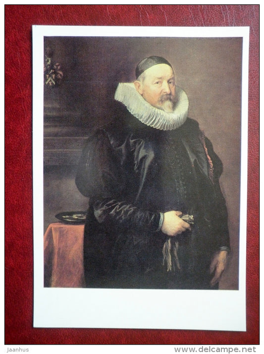 painting by Anthony Van Dyck , Portret of Adriaen Stevens , 1629 - flemish art - unused - JH Postcards