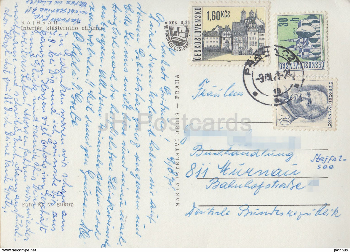 Rajhrad - Interier klasterniho chramu - Interior of a cluster temple - Czech Republic - Czechoslovakia - used