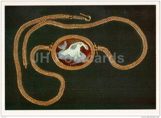 chain with a cameo - Zguderi - archaeology - Ancient Jewellery Ornaments - 1978 - Russia USSR - unused - JH Postcards