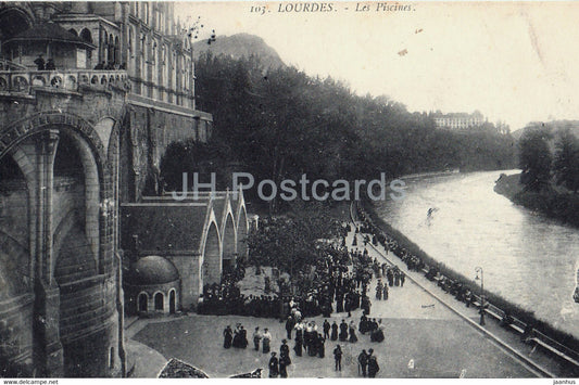 Lourdes - Les Piscines - 103 - old postcard - 1913 - France - used - JH Postcards