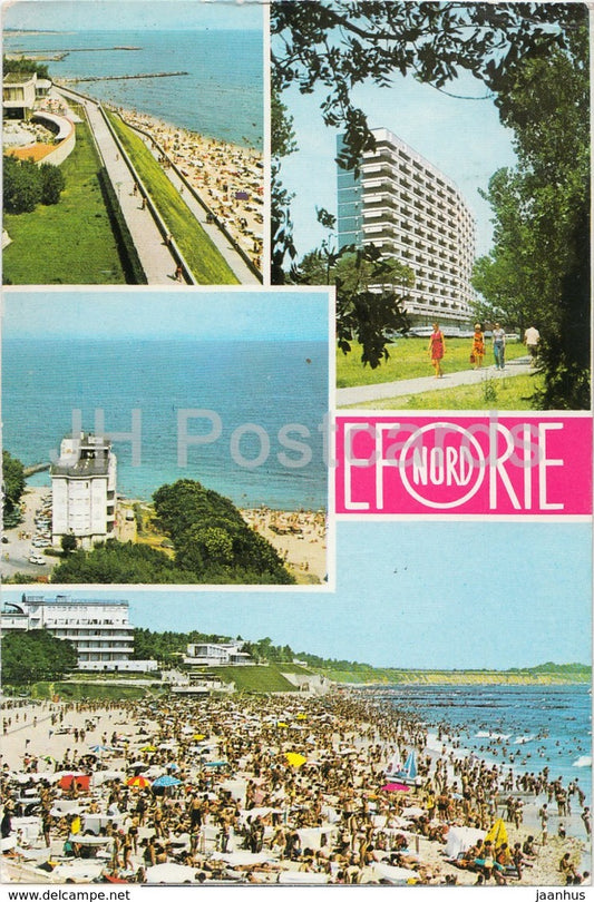Eforie Nord - multiview - beach - hotel - 1987 - Romania - used - JH Postcards