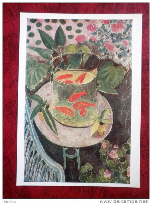 Painting by Henri Matisse - Red Fishes, 1903 - art  - unused - JH Postcards