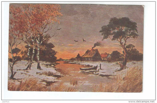 boat - house - Peluba - serie 270 - old postcard - Germany - unused - JH Postcards