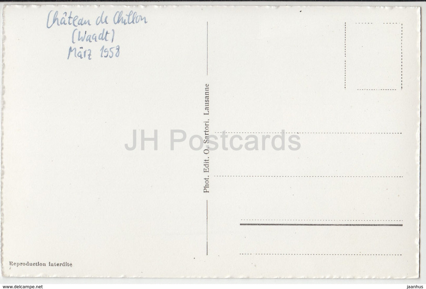 Montreux - Chateau de Chillon - Les Tours de Defense - 3472 - Switzerland - 1958 - used