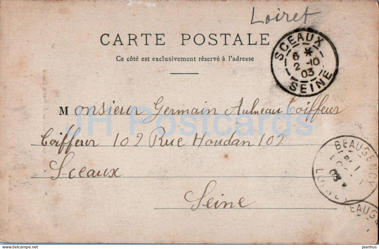 Beaugency - Interieur de Notre Dame - church - 1903 - old postcard - France - used