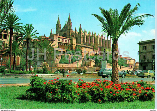 Palma de Mallorca - Catedral y Palacio de la Almudaina - cathedral - car - 57 - 1988 - Spain - used - JH Postcards