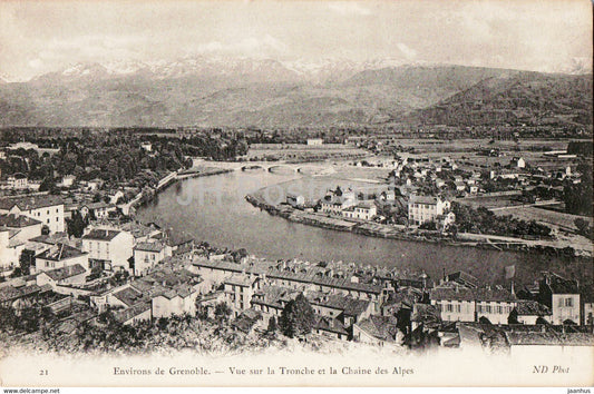Environs de Grenoble - Vue Sur la Tronche et la Chaine des Alpes - 21 - old postcard - France - used - JH Postcards