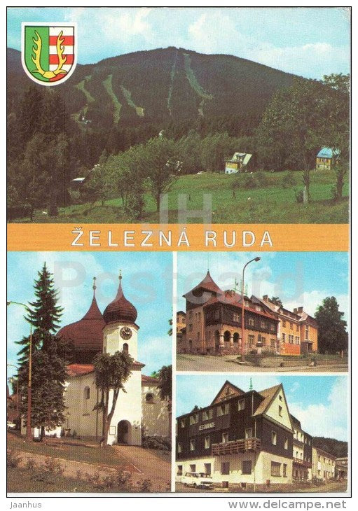 Zelezna Ruda - Klatovy district - church - architecture - Czechoslovakia - Czech - used 1990 - JH Postcards