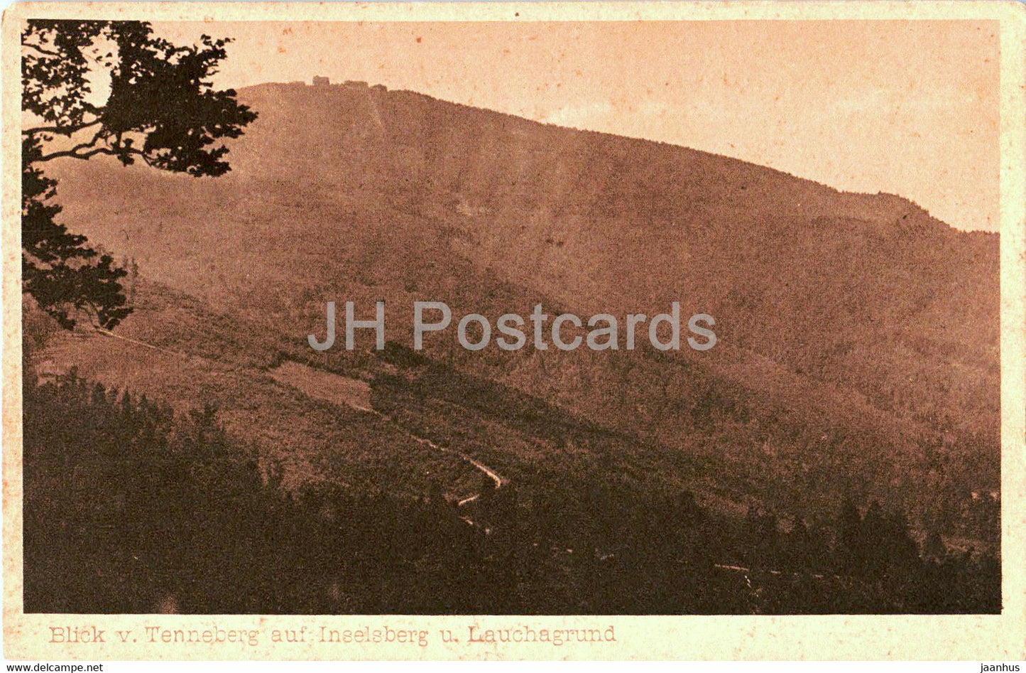 Blick v Tenneberg auf Inselsberg u Lauchagrund - old postcard - Germany - unused - JH Postcards