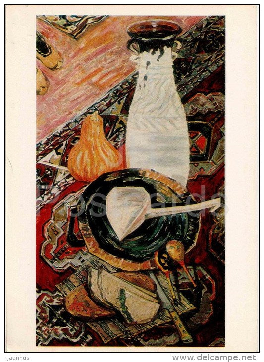 painting by Aman Kuliev - Still Life , 1964 - turkmenistan art - unused - JH Postcards