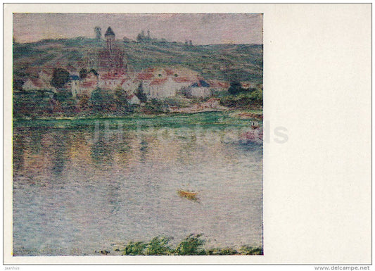 painting by Claude Monet - The Town of Vetheuil - French Art - 1963 - Russia USSR - unused - JH Postcards