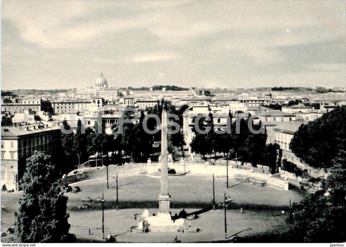 Roma - Rome - S Pietro e Piazza del Popolo dal Pincio - St Peter's Square - old postcard - 20 - Italy - unused - JH Postcards