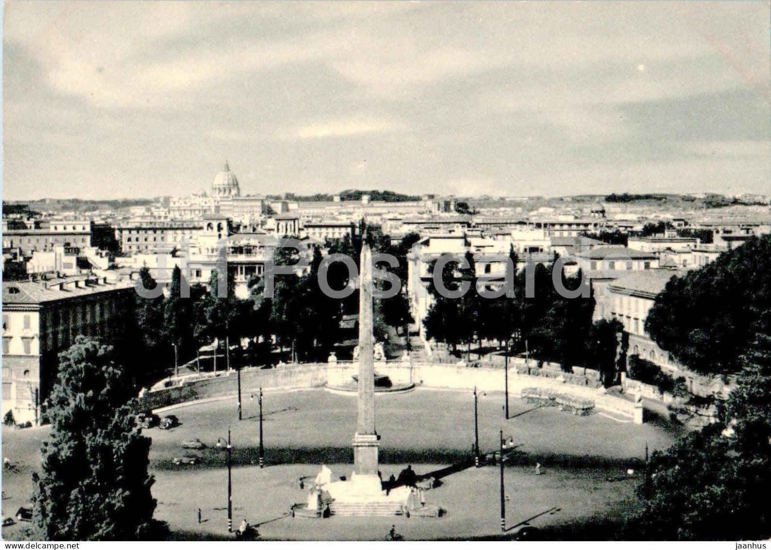 Roma - Rome - S Pietro e Piazza del Popolo dal Pincio - St Peter's Square - old postcard - 20 - Italy - unused - JH Postcards