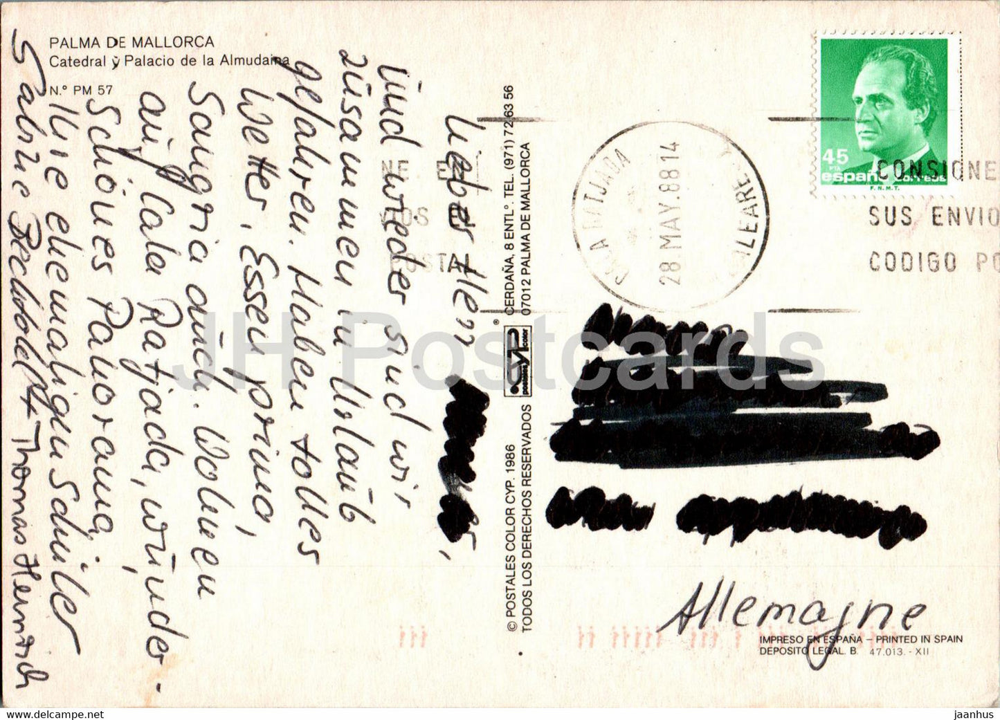 Palma de Mallorca - Catedral y Palacio de la Almudaina - cathedral - car - 57 - 1988 - Spain - used