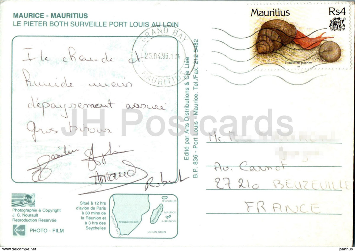 Le Pieter Both Surveille Port Louis Au Loin - 1996 - Mauritius - used