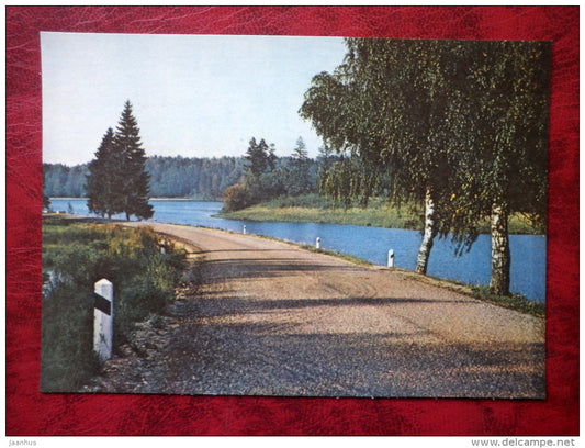 Lake Karksi - Estonian lakes - road - 1979 - Estonia - USSR - unused - JH Postcards