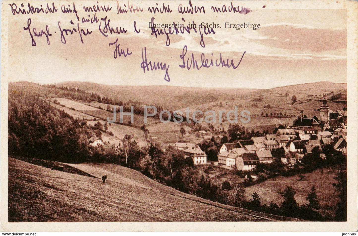 Lauenstein im Sachs Erzgebirge - old postcard - 1929 - Germany - used - JH Postcards