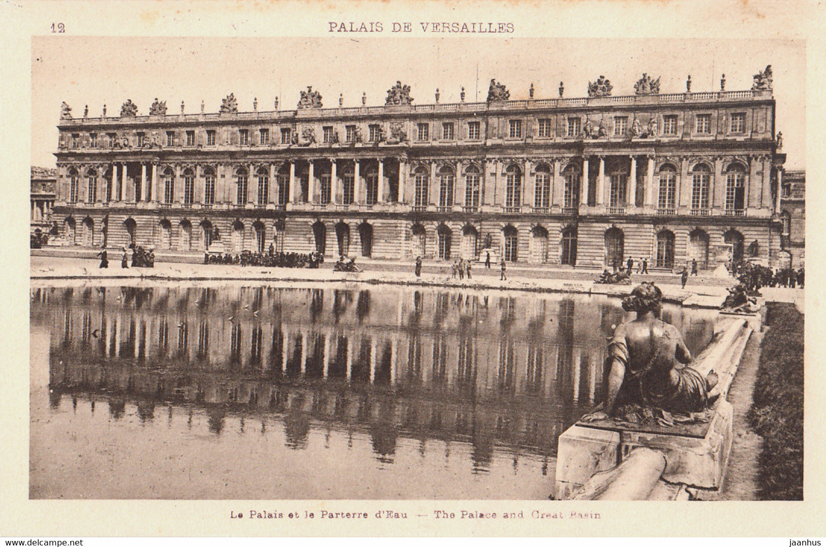 Palais de Versailles - Le Palais et le Parterre d' Eau - old postcard - 12 - France - unused - JH Postcards
